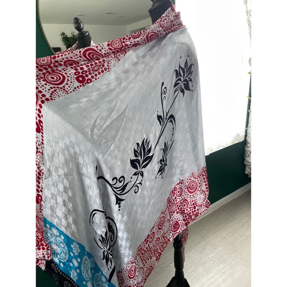 Art To Wear Scarf Wrap‎ Shawl Lightweight Floral Colorful Boho Festival Wrap - Picture 2 of 6